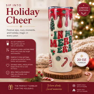 20 oz Christmas Tumbler – Festive Holiday Sublimated Tumbler