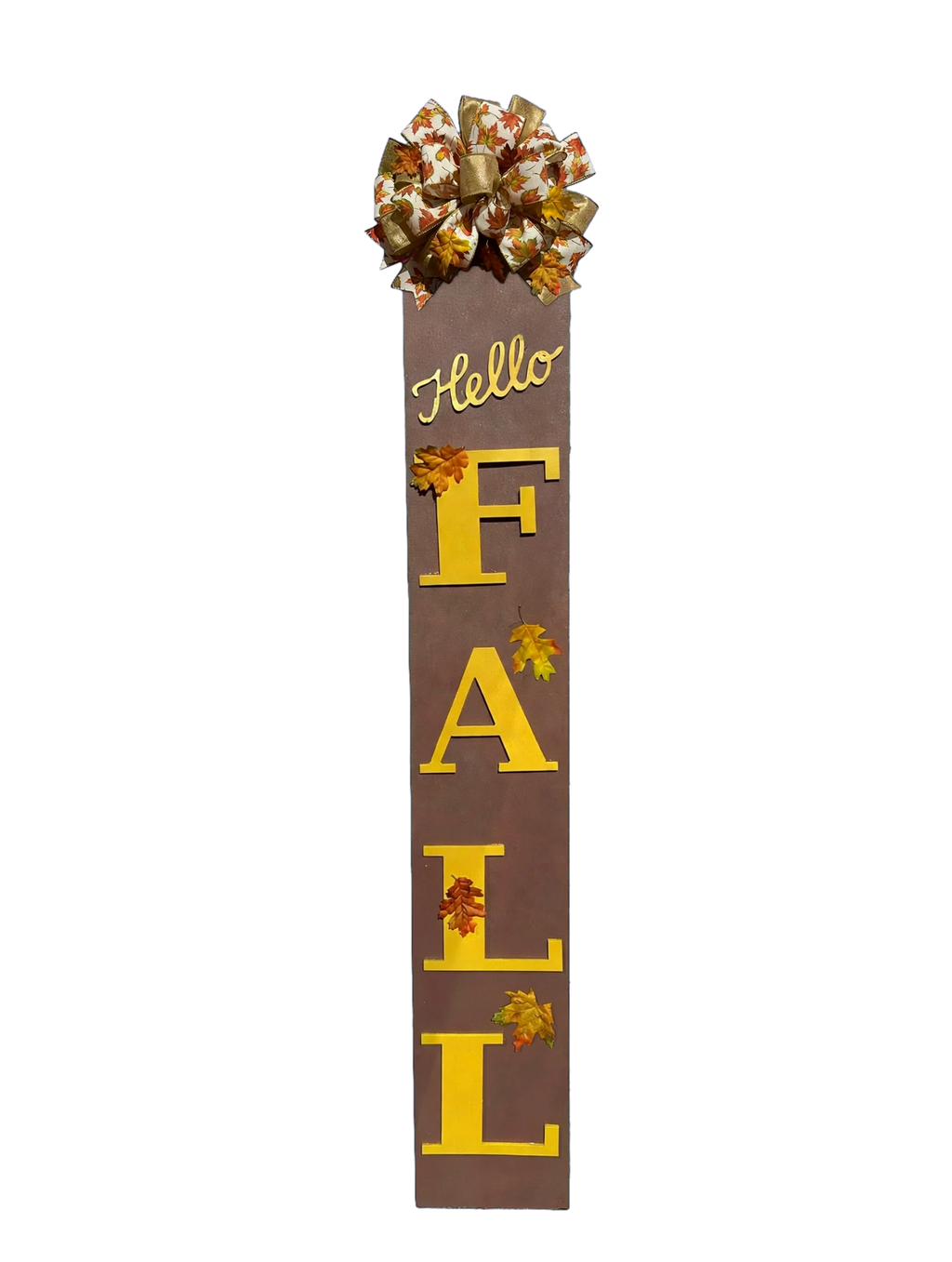 Welcome to fall! 🍁 Our 19" Welcome Family Friends & Laughter door hanger is here! $55 and Hello FALL 🍂 Our 5ft porch leaner is the perfect fall statement! $65