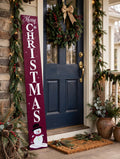 5ft Merry Christmas Porch Leaner - Red with Snowman - Farmhouse Christmas Decor