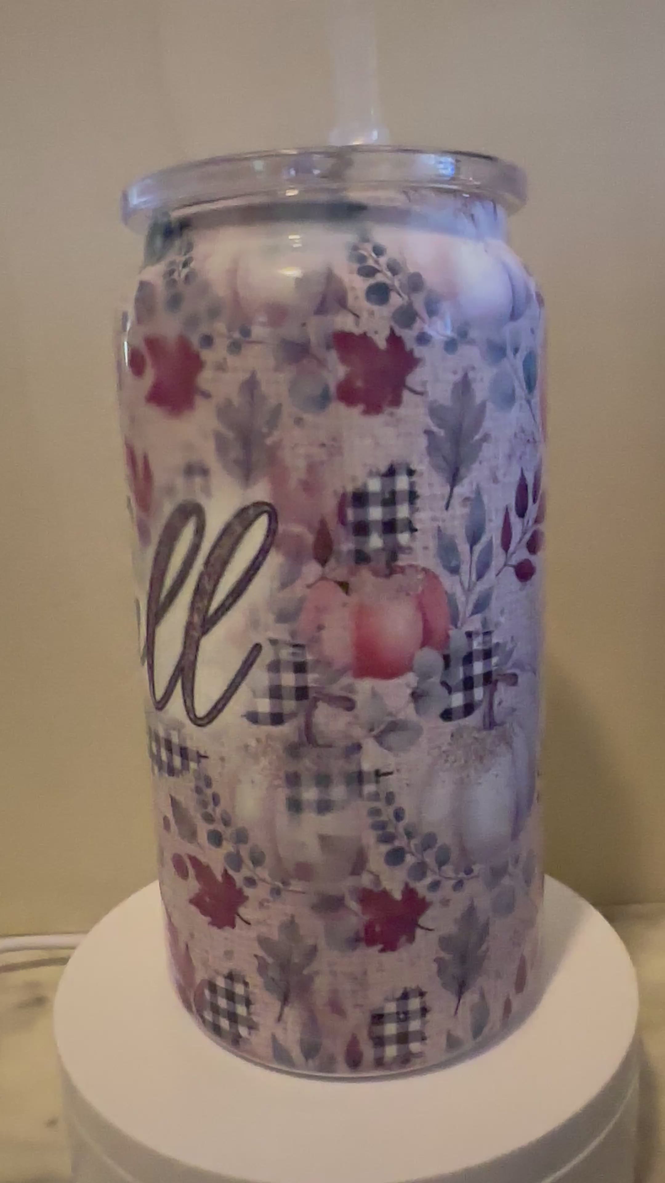Hello fall 16oz Beer Can Tumbler